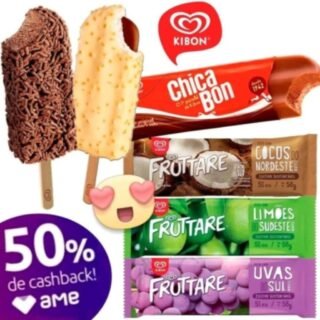 [AMERICANAS] 50% de Volta no AME: Seleção de picolés Kibon