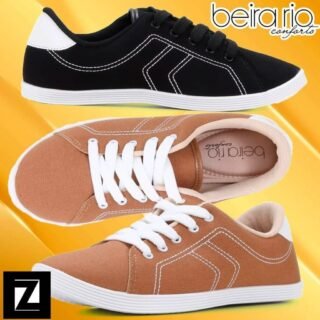[ZATTINI] Tênis Beira Rio Casual Feminino – Preto ou Caramelo