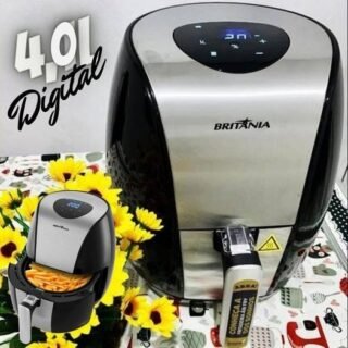 [CASAS BAHIA] Fritadeira Elétrica sem Óleo Air Fry Britânia Digital Inox BFR20PI 4L – Preta 110V