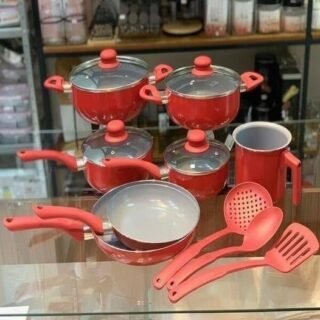 [MAGAZINE] Jogo de Panelas Casambiente Revestimento Cerâmico – de Alumínio Vermelha 10 Peças Sevilla AL091