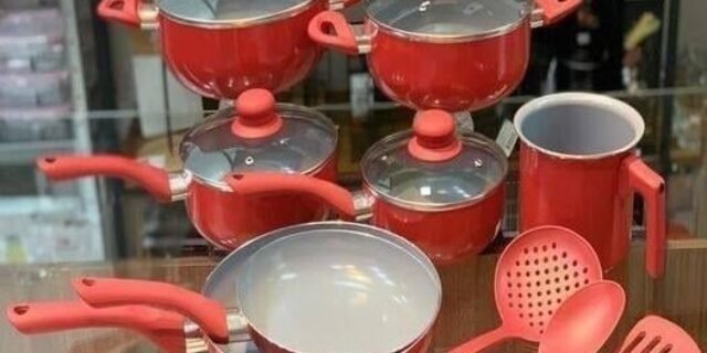 [MAGAZINE] Jogo de Panelas Casambiente Revestimento Cerâmico – de Alumínio Vermelha 10 Peças Sevilla AL091