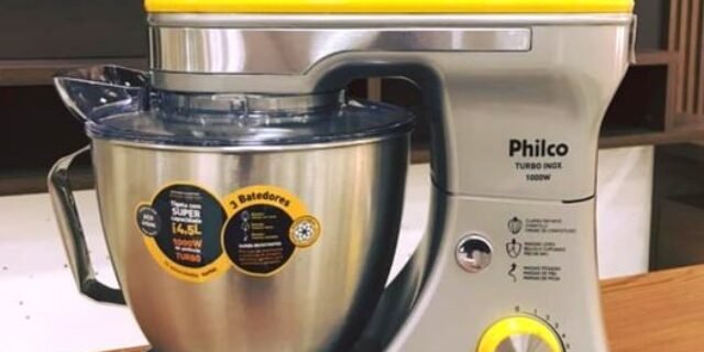 [SHOPTIME] Batedeira Planetária Philco PBP800AM Turbo Inox 12 velocidades e 800W