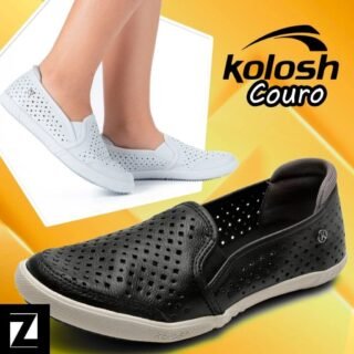 [ZATTINI] Slip On Couro Kolosh Perfuros Feminino