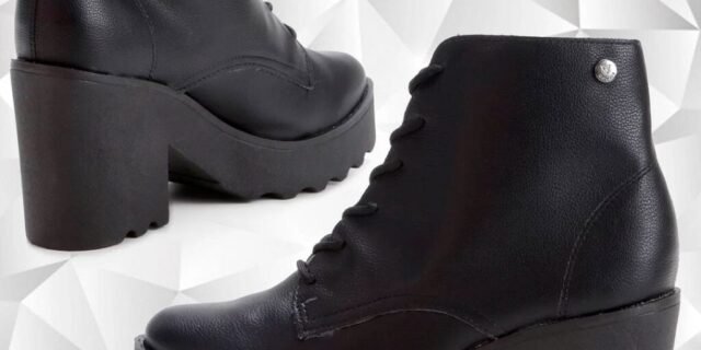 [ZATTINI] Bota Coturno Via Uno Salto Alto Feminina – Preto