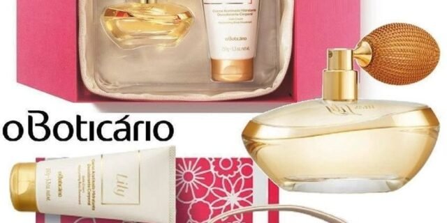 [O BOTICARIO] Kit Presente Lily: Eau de Parfum 75ml + Creme Acetinado Hidratante 150g + Frasqueira