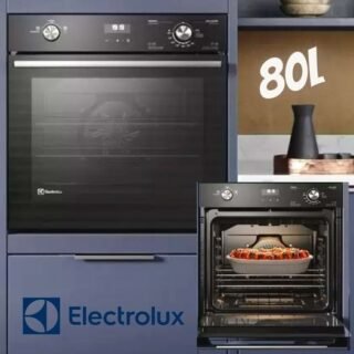 [MAGAZINE] Forno a Gás de Embutir Electrolux de Convecção – com Timer 80L Preto PerfectCook360 OE8GH