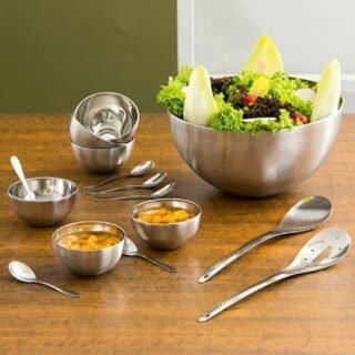 [SHOPTIME] 20% de Volta no AME: Saladeira Inox c/ 2 Talheres + Cj. Sobremesa c/ 12 pçs – La Cuisine