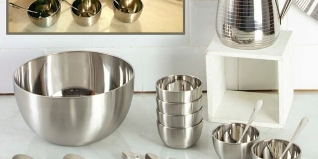 [SHOPTIME] Conjunto de Jarra + Saladeira + Sobremesa Inox 16 peças – La Cuisine
