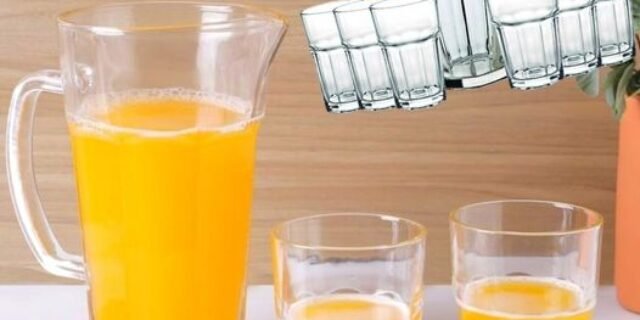 [SHOPTIME] Conjunto de Jarra 1,2 L + Copos de Vidro 310 Ml Cassis 7 Peças – La Cuisine