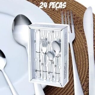 [SHOPTIME] Faqueiro aço inox Charlotte 24 peças – Basic+