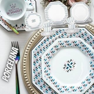 [MAGAZINE] Aparelho de Jantar 20 Peças Porcelana Schmidt – Octogonal Mantiqueira