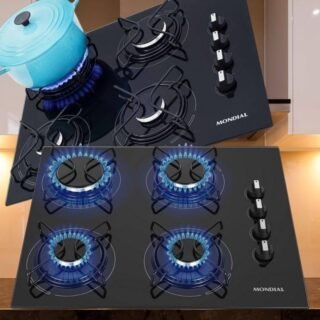 [MAGAZINE] Cooktop 4 Bocas Mondial a Gás GLP Preto – CTG-01