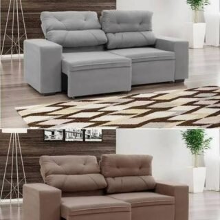 [MAGAZINE] Sofá Retrátil Reclinável 3 Lugares Suede – Phormatta Evolution SMP (2 Cores)