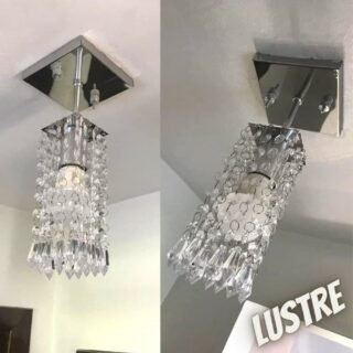 [CASAS BAHIA] Lustre Clearcrillic Cristal Acrílico Quadrado Perfeito