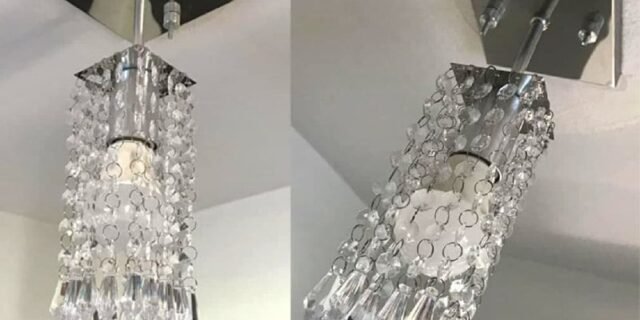 [CASAS BAHIA] Lustre Clearcrillic Cristal Acrílico Quadrado Perfeito
