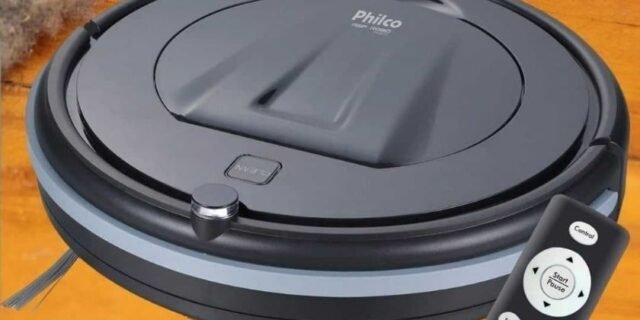 [MAGAZINE] Robô Aspirador de Pó Philco PAS08C, Bivolt, Preto, Passa Pano Enquanto Aspira