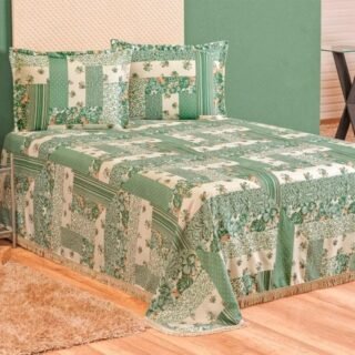 [MAGAZINE] Cobre Leito La Bella Colcha Casal Padrão Tecido Estampado Com 03 Peças Patchwork Menta – RViotto