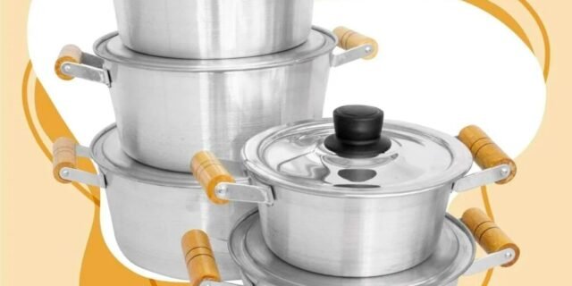 [MAGAZINE] Conjunto Caçarola Cônica Lixada 05 Peças Alumínio Certificadas Inmetro – Plug lar