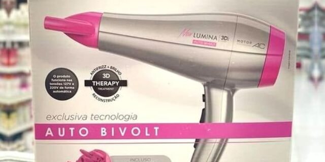 [MAGAZINE] Secador de Cabelo Gama Italy New Lumina 3D – Cinza e Pink 3D Therapy Treatment 2200W