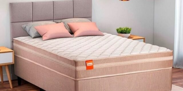 [CASAS BAHIA] Cama Box de Casal Inducol Jaguar com Molas Superlastic 64 x 138 x 188cm – Bege