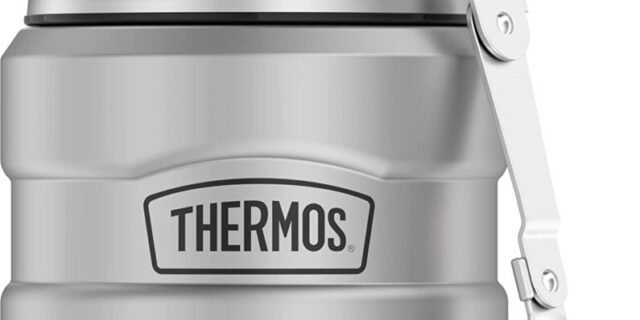 [AMAZON] Pote térmico de alimentos Thermos inoxidável King 473 ml com colher dobrável, aço inoxidável