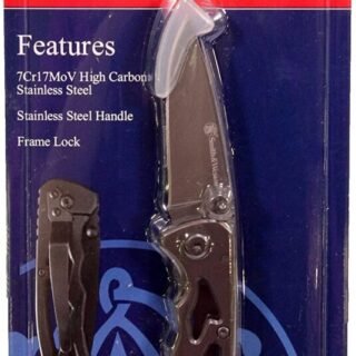 [AMAZON] Smith & Wesson Faca dobrável CK400 13,6 cm de alto carbono S.S. com lâmina de ponta de queda de 5,5 cm e cabo de aço inoxidável para atividades ao ar livre, táticas, sobrevivência e EDC