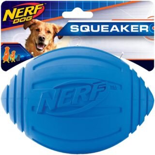 [AMAZON] Nerf Dog Brinquedo para cães de futebol com rodo interativo, leve, durável e resistente à água, 18 cm de diâmetro para raças médias/grandes, unidade única, azul