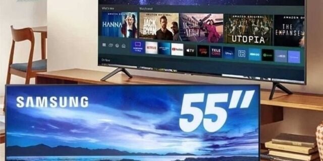 [EXTRA] Smart 55″ TV UHD 4K Samsung 55AU7700, Processador Crystal 4K, Tela sem limites, Visual Livre de Cabos, Alexa built in, Controle Único