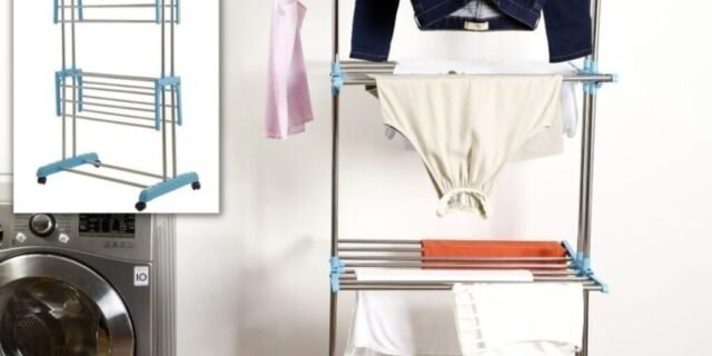 [SHOPTIME] 50% de Volta no AME: Varal de Chão Vertical Inox com 3 Andares – Fun Clean