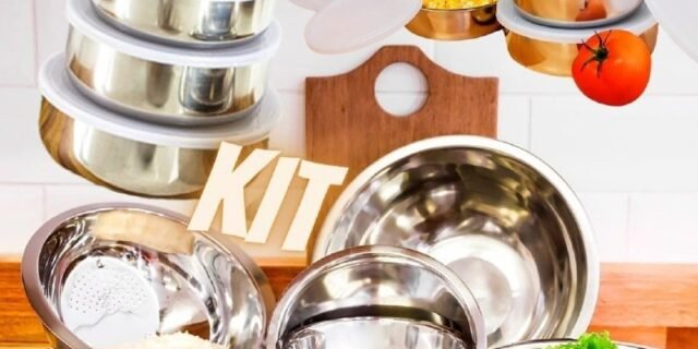 [SHOPTIME] 50% de Volta no AME: Conjunto de Tigelas + Potes + Escorredor de Arroz Inox 11 peças – La Cuisine