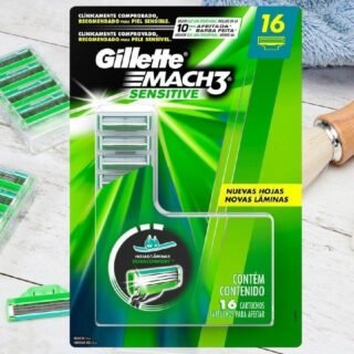 [CASAS BAHIA]<br>Carga para Aparelho de Barbear Gillette Mach3 Sensitive – 16 unidades