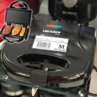 [MAGAZINE] Sanduicheira/Grill Lenoxx Easy PSD121 Preta – 750W Antiaderente SÓ 110V