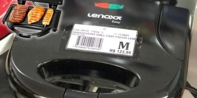 [MAGAZINE] Sanduicheira/Grill Lenoxx Easy PSD121 Preta – 750W Antiaderente SÓ 110V