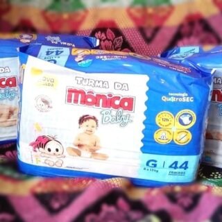 [MAGAZINE] Kit Fralda Turma da Mônica Baby – 6 Pacotes (RN – 216 unidades, P – 180 Unidades, M – 168 Unidades, G – 144 Unidades)