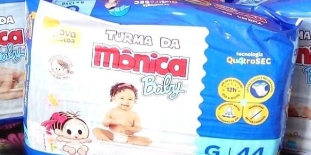 [MAGAZINE] Kit Fralda Turma da Mônica Baby – 6 Pacotes (RN – 216 unidades, P – 180 Unidades, M – 168 Unidades, G – 144 Unidades)