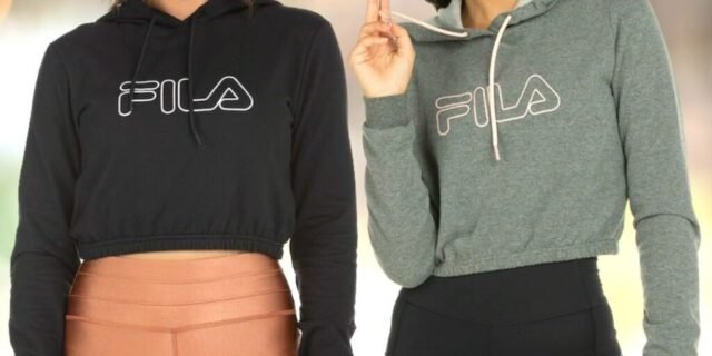 [CENTAURO] Blusa Feminina Manga Longa Cropped com Capuz Fila Comfort Easy (2 Cores)