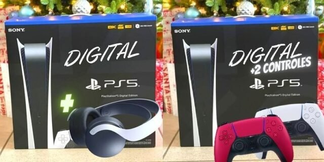 [SUBMARINO] Console Playstation 5 Digital Edition + Headset Sem Fio Playstation 5 ou Console Playstation 5 Digital Edition + Controle Sem Fio Dualsense Cosmic Red Playstation 5