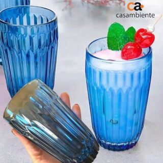[PONTO] Jogo de Copos de Vidro Arrow Azul 345ml 6 peças – Casambiente