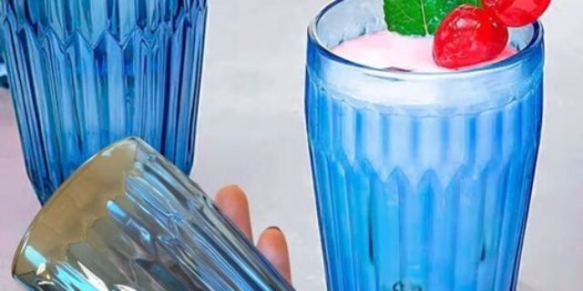 [PONTO] Jogo de Copos de Vidro Arrow Azul 345ml 6 peças – Casambiente