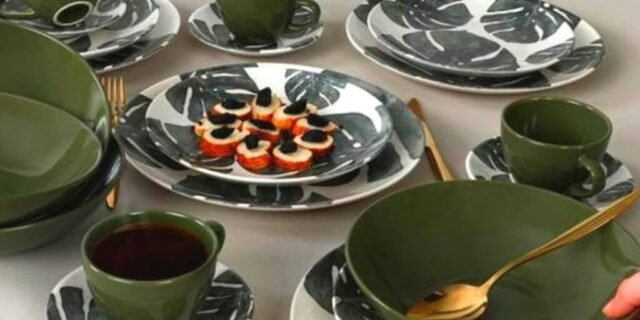 [MAGAZINE] Aparelho de Jantar Chá 20 Peças Haus Cerâmica – Verde Redondo Soho Folhagem