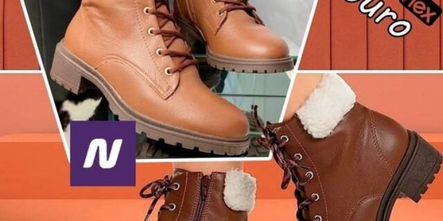 Bota Couro Comfortflex Cano Médio Feminina – Café