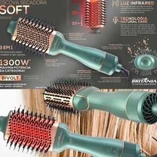 Escova Secadora Britania Soft BES13VD Verde Bivolt 1300W Bivolt