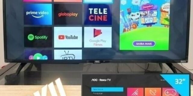 Smart TV Led 32″ AOC ROKU S5195/78G, HD HDMI USB e Wi-Fi Integrado