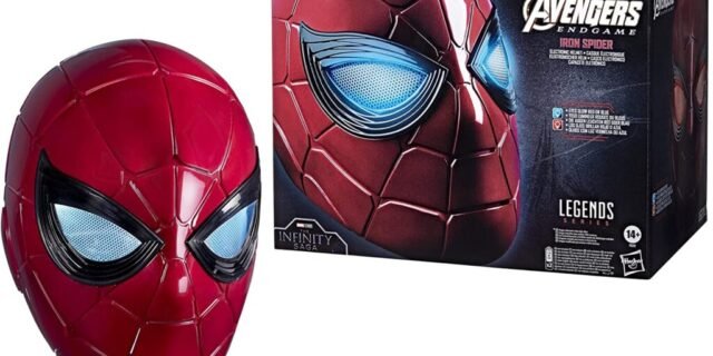 [AMAZON] Custa R$1000 em outras lojas! Marvel Legends Series Spider-Man Iron Spider – Capacete Eletrônico com Olhos que Acendem – F2285 – Hasbro, Vermelho