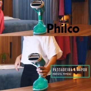 [MAGAZINE] Passadeira a Vapor Portátil Philco PVP02AZ 250ml – 1200W Azul e Branco SÓ 110V