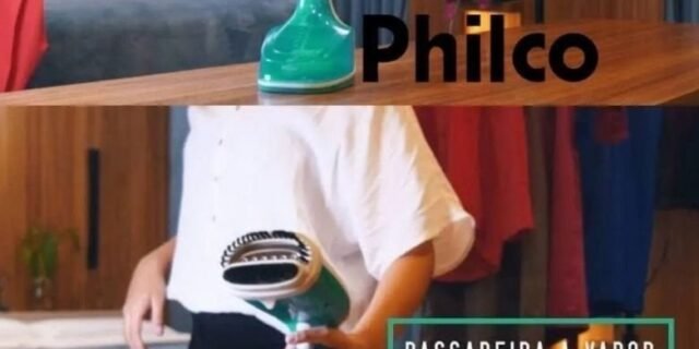 [MAGAZINE] Passadeira a Vapor Portátil Philco PVP02AZ 250ml – 1200W Azul e Branco SÓ 110V