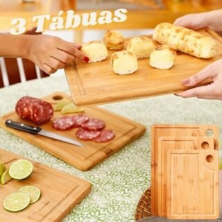 Jogo de 3 Tábuas de Corte – La Cuisine Linha Bambu