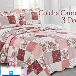 Colcha Casal Camesa Poliéster 150 Fios – Evolution Patchwork Clusa 3 Peças