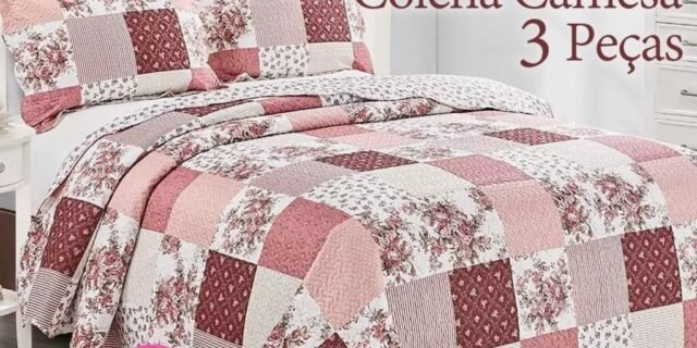 Colcha Casal Camesa Poliéster 150 Fios – Evolution Patchwork Clusa 3 Peças