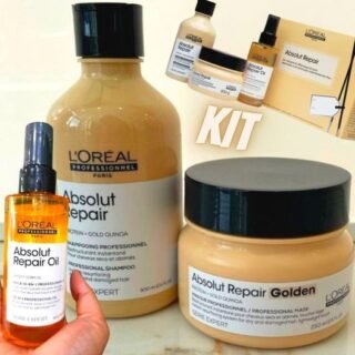 LOréal Professionnel Absolut Repair Trio Kit – Shampoo + Máscara + Óleo